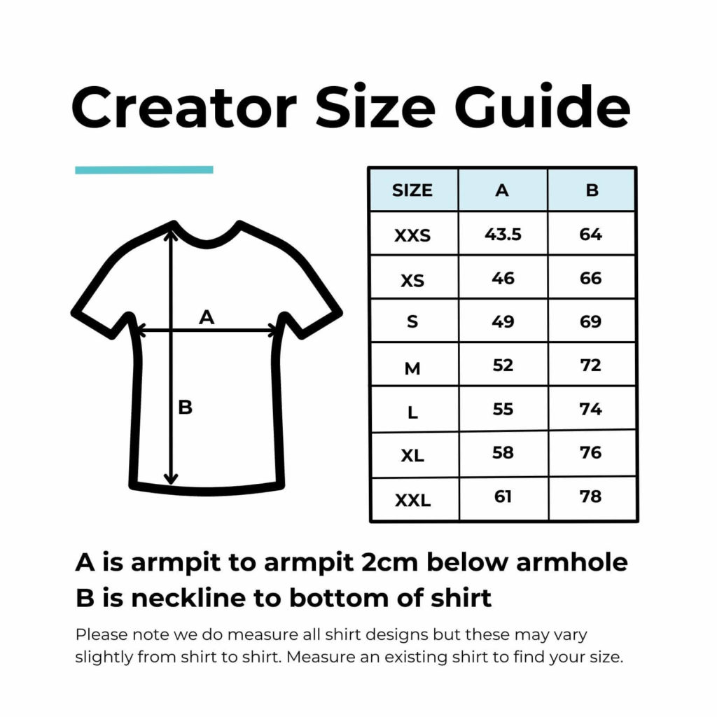 Creator T Size Guide